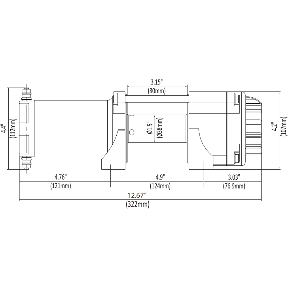 KFI Accessories KFI 3000 lb Winch And Optional Mount