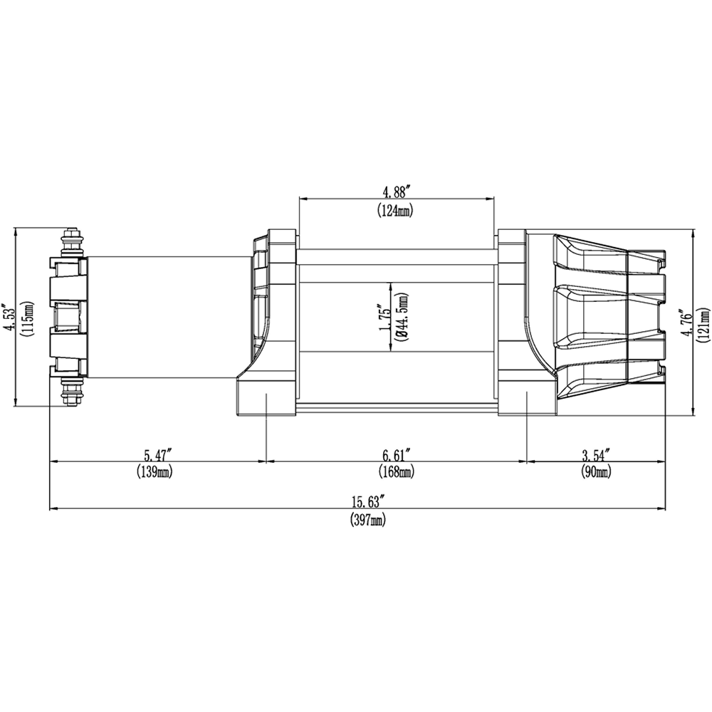 KFI Accessories KFI 5000 lb Assault Winch (Wide) And Optional Mount