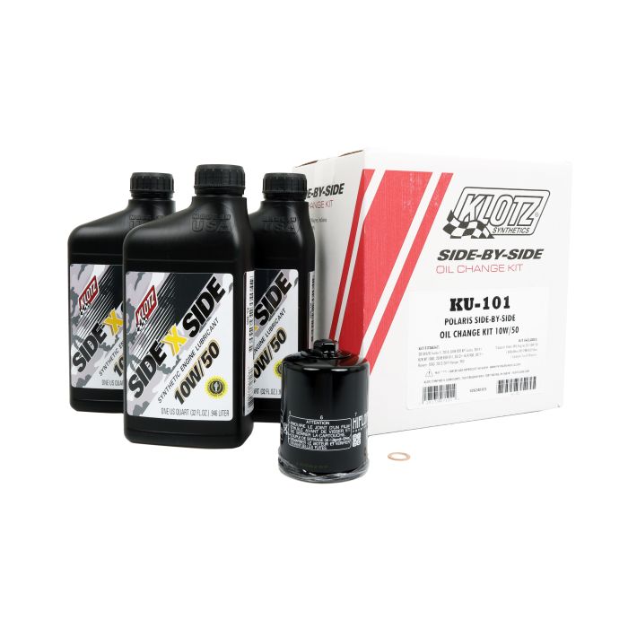 Klotz Synthetic 10W/50 Oil Change Kit with Hiflo Filter For Polaris RZR XP Turbo