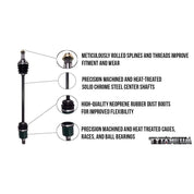 Tytaneum OE Style Front/Rear CV Axle Set For 2015-2020 Kawasaki KAF820 Mule PRO-FXT